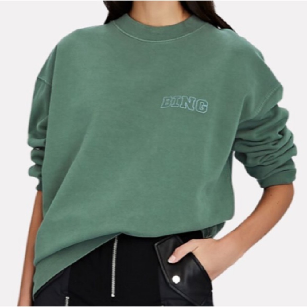 New ANINE BING Cody Printed Oversized French Terry Sweatshirt Size Medium - Picture 8 of 8